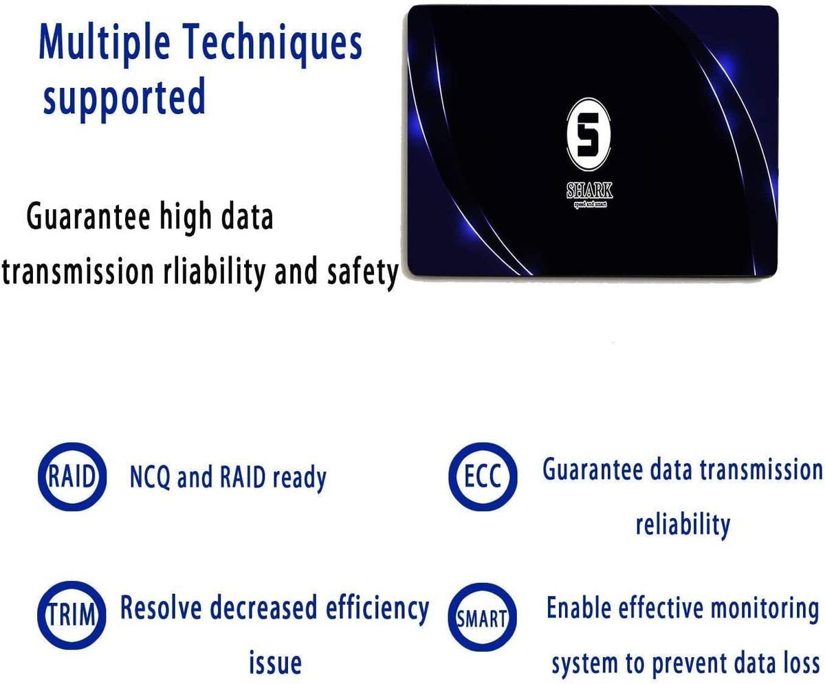 Dogfish Shark SSD 2.5 SATA III 64GB High Performance Internal Solid State Drive for Desktop Laptop 10 Unit Package Pack [64GB(10 Packs),2.5-SATA3]