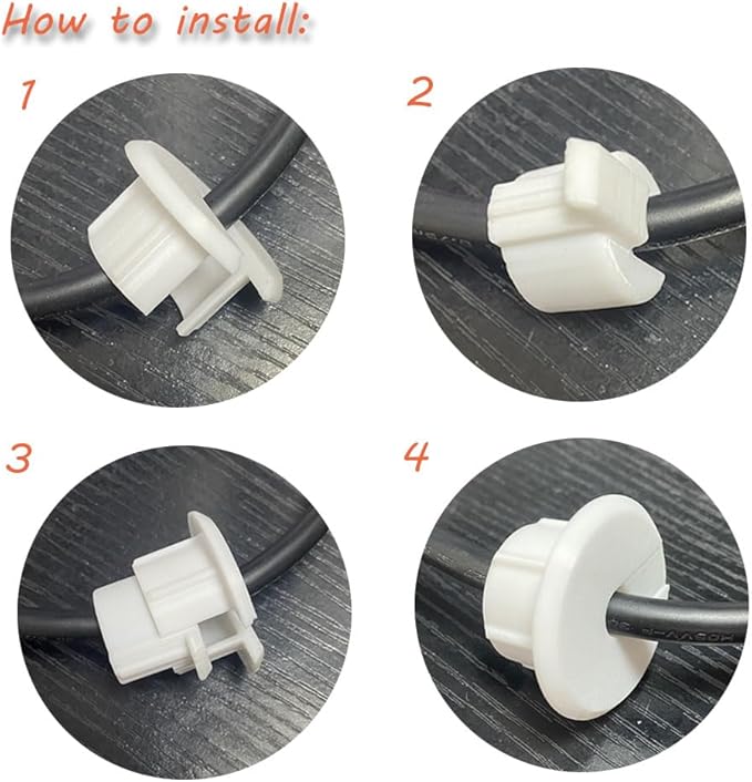 Sactulaz Wall Bushing Grommet for Starlink Dishy Router Ethernet adapter Cable, Starlink Cable Routing Kit Feed-Through for 1 inch Wall Hole and Furnitures Wire Hole (White, 3 Pack)