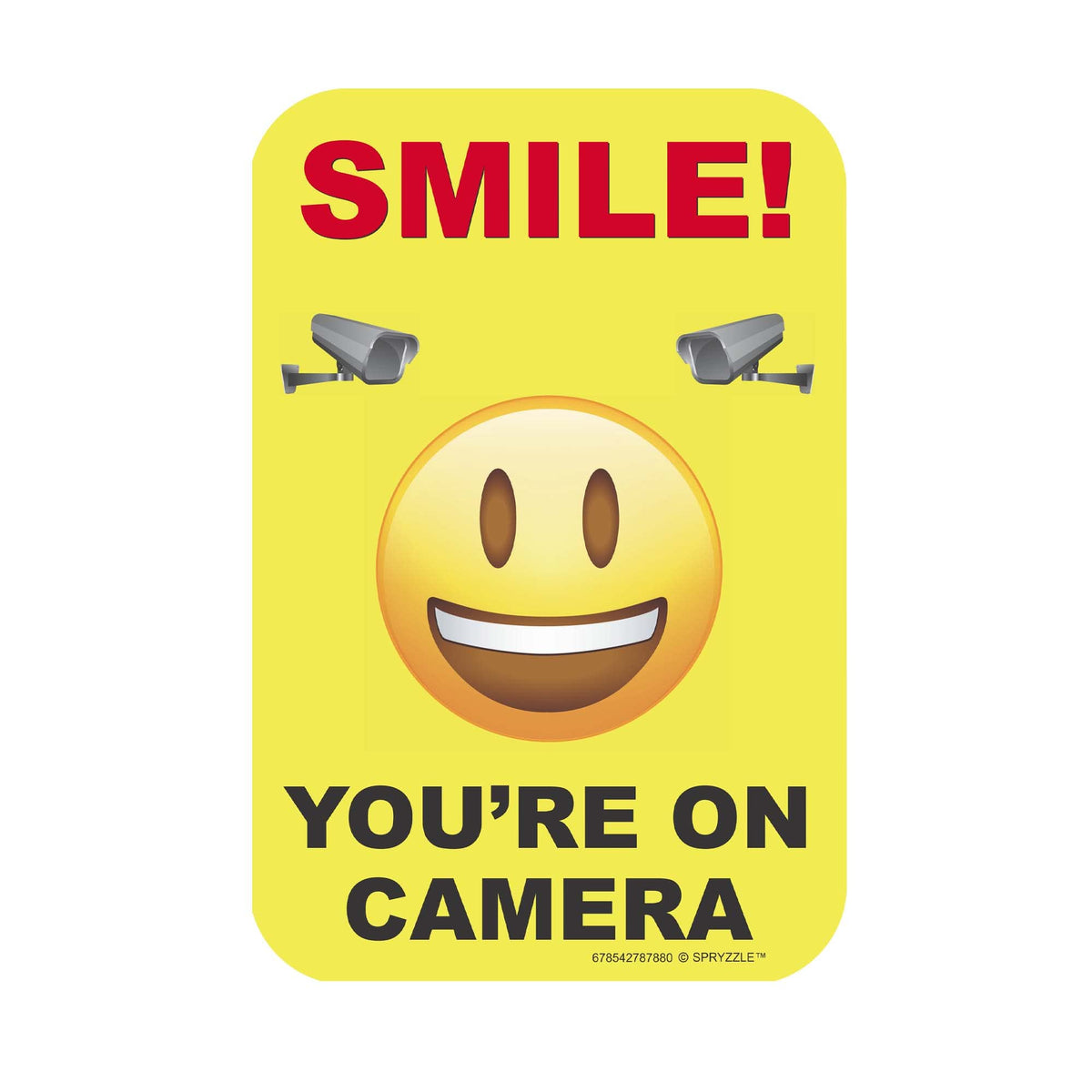 Smile You're on Camera Video Surveillance Security Sign 9" x 12" PVC Warning Signs for Property Home Security Signs for House, Home Business, Camera