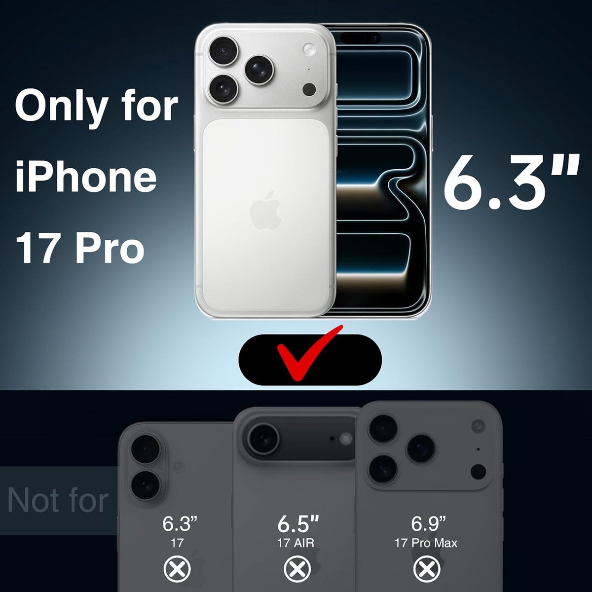 GIN FOXI Battery Case for iPhone 17 Pro, Charging Case Charger 8500mAh Ultra-Slim Lightweight Powerful Battery Pack 15W Fast Rechargeable Anti-Fall TPU Juice Box for iPhone 17 Pro (6.3") Black