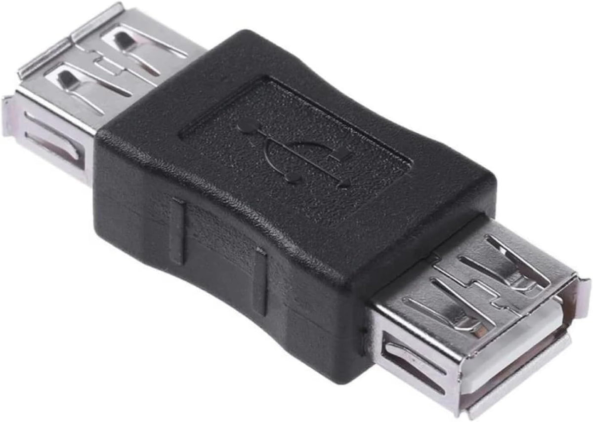 Cmple - USB Female to Female Coupler Adapter Straight Bridge USB 2.0 Type-A Jack to Jack Extension Connector Converter High Speed Data Transfer Charger Cable Extender