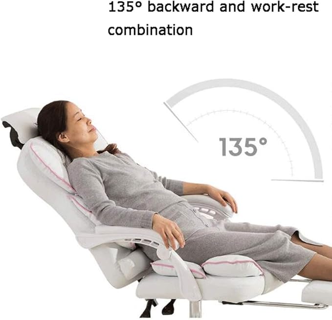 YYDS Chair Reclining Esports Chair Office Boss Chair Luxury Ergonomic Computer Gaming Chair Household Armchair with Footrest Ergonomically (Color : Pink Size : Aluminum Alloy feet)