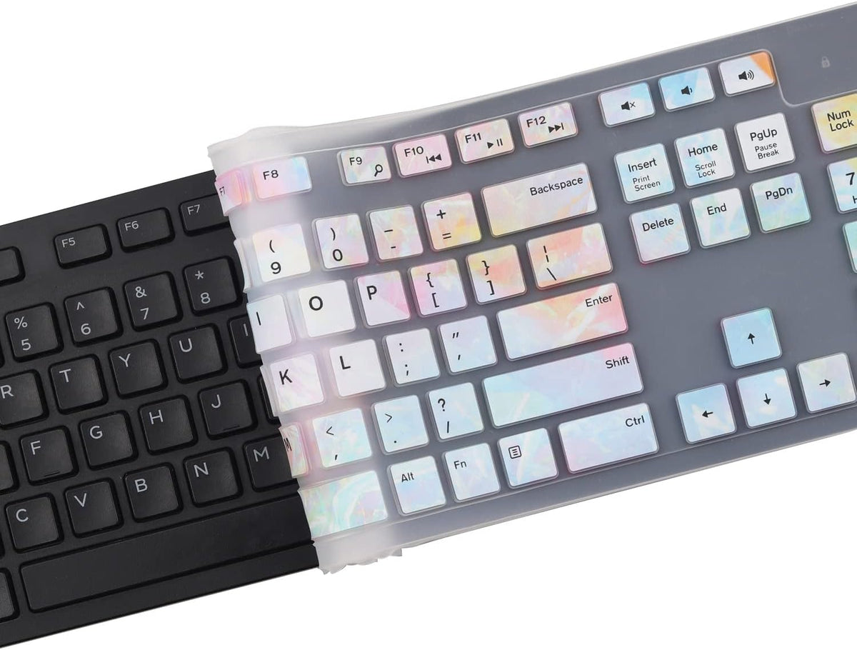 Keyboard Cover Skin for Dell KM636 KB216 KB216t KB216d KB216p Wired & Wireless Keyboard, Dell Optiplex 5250 3050 3240 5460 7450 7050, Dell Inspiron Desktop 24" 27" 5400 5490 7700 7790 3475 3670 3477