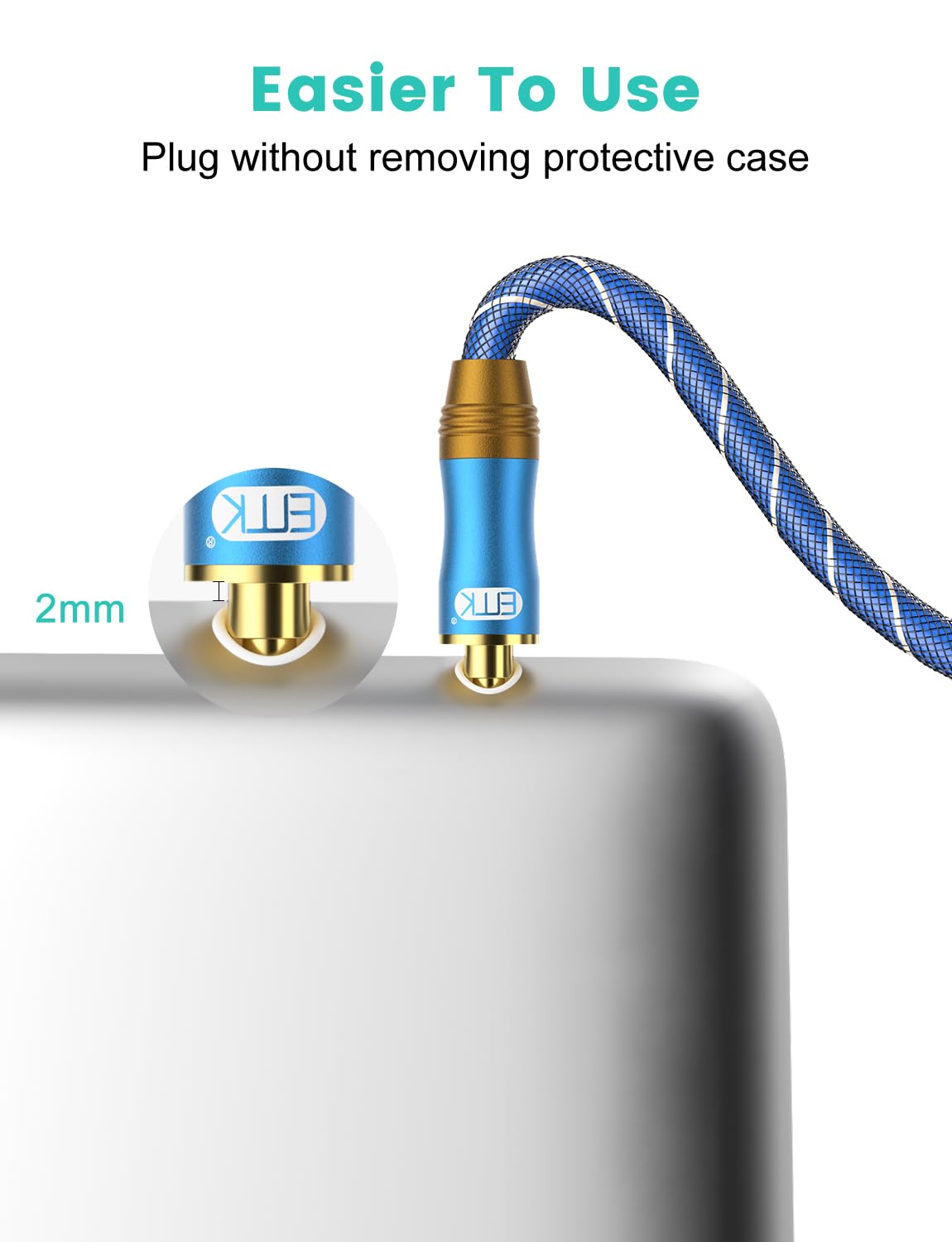 90 [24K MP3 More(16.5FT/5M) EMK Degree Right Angle Aux Cable - Gold-Plated,Sound Quality] Audio Stereo Male to Male