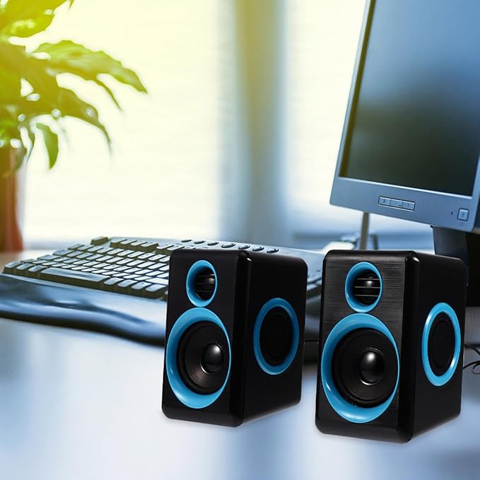 Mini USB 2.0 Speakers for Laptop and Desktop Computer Compact Loudspeaker Box with Dc 5v Power Portable Mini Speaker for Home Office and Gaming Use