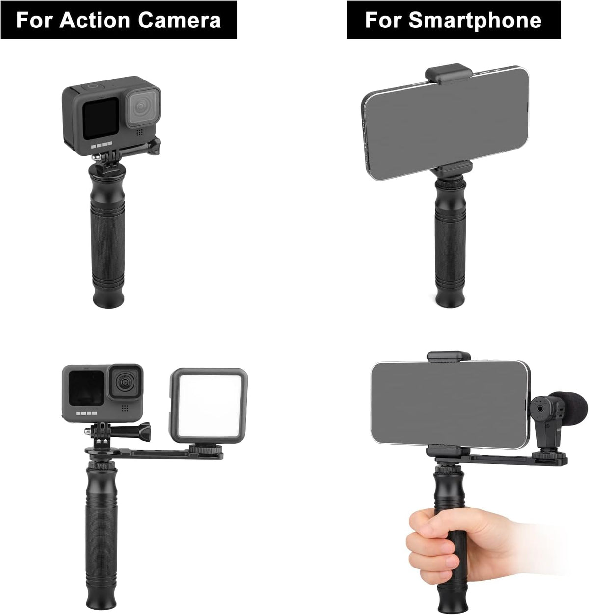 ChromLives Camera Handle Grip Support Mount Universal Handlegrip Camera Stabilizer with 1/4 inches Male Screw for Digital Video Cameras Camcorder Action LED Light Phone