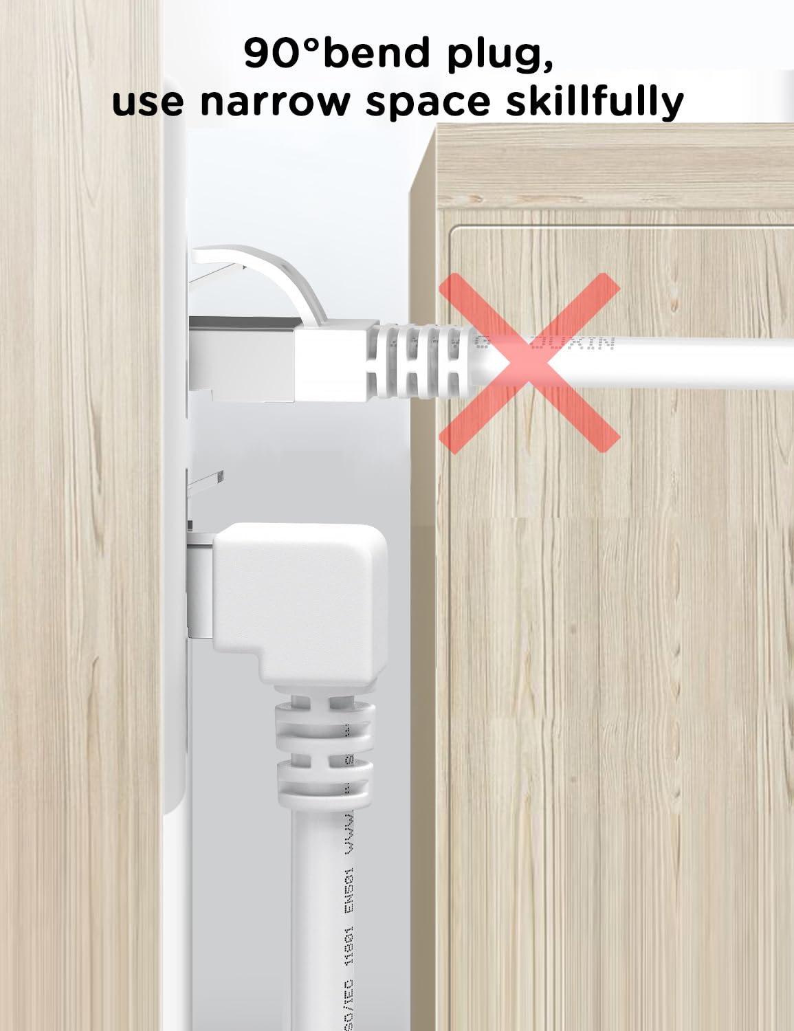 Right Angle Ethernet Extension Cable UPangle 1.5ft-White, 90 Degree CAT6 Ethernet Patch Cable RJ45 LAN Cable Extender Male to Female Connector for Router Modem Smart TV PC Computer Laptop