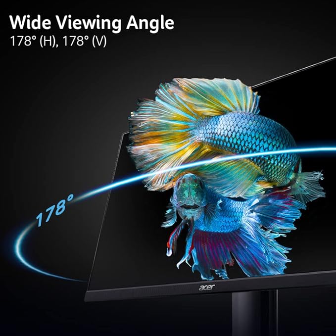 acer KB242Y - 23.8 Inch IPS Zero-Frame Full HD (1920 x 1080) Monitor | Tilt | Up to 120Hz Refresh | 1ms (VRB) | sRGB 99% | HDMI &amp VGA Ports | Adaptive-Sync Support (FreeSync Compatible)