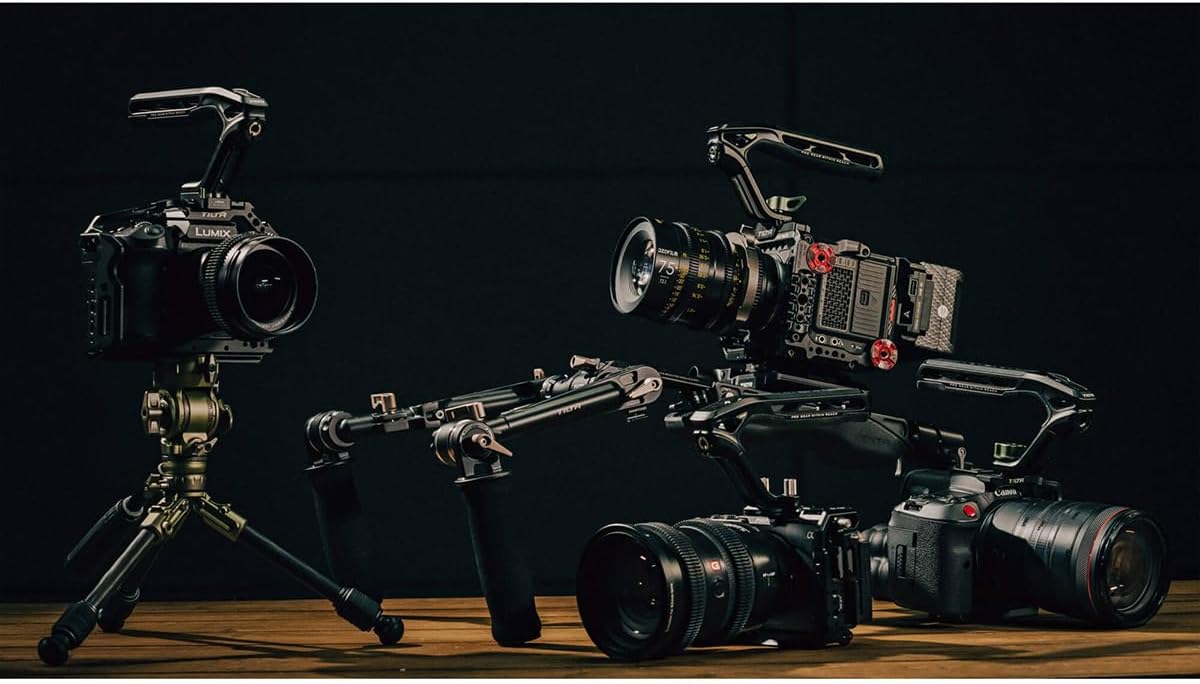 Tilta Xeno Top Handle for Filmmakers & Cameras - Black | Aluminum Alloy and Silicone Build | Fits Most Cameras/Cages | 1/4"-20 Threads w/Locating Points | Safety Release Pin (Dual 1/4"-20)