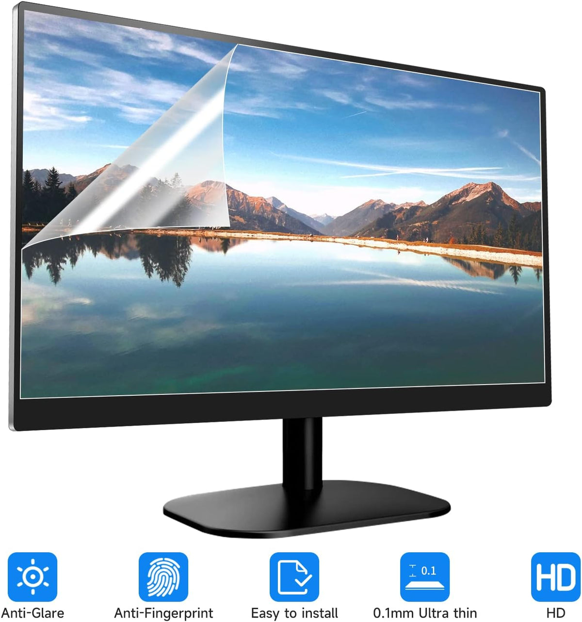 2 Pack 23 Inch Anti Glare Computer Screen Cover, Eye Protection Matte Anti Scratch Anti Glare Film for 23'' with 16:9 Aspect Ratio Widescreen Monitor
