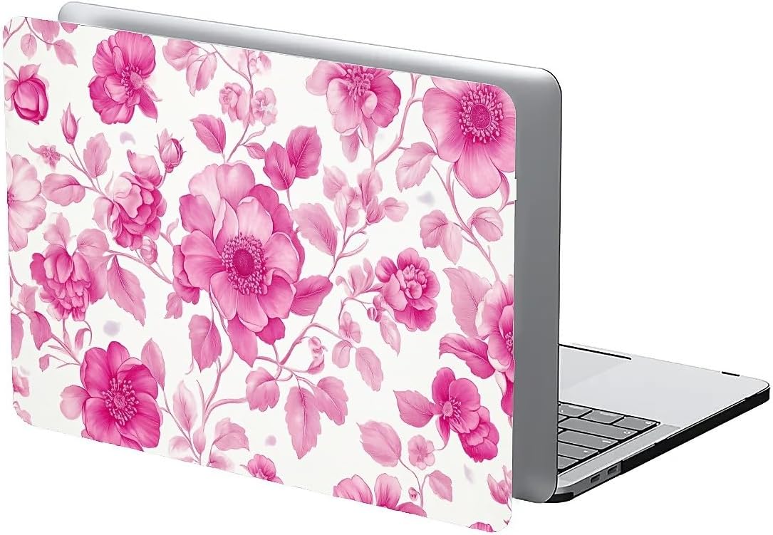 Compatible with MacBook Air 13.3 13.6 Inch Case 2022 2021 2020 2019 Plastic Hard Shell Case Cover,13.3 Pro(A1706/A1708/A1989/A2159/A2289/A2338), Pink Vintage Floral