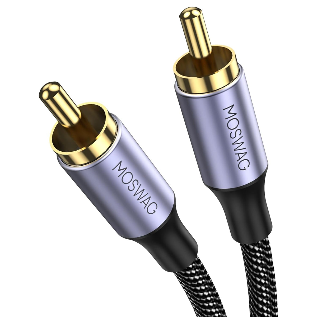 3.3FT/1M, 24K PS3, MOSWAG RCA Coaxial Cable Digital Audio Cable, RCA Digital Coaxial Cord Plated Nylon, Suitable