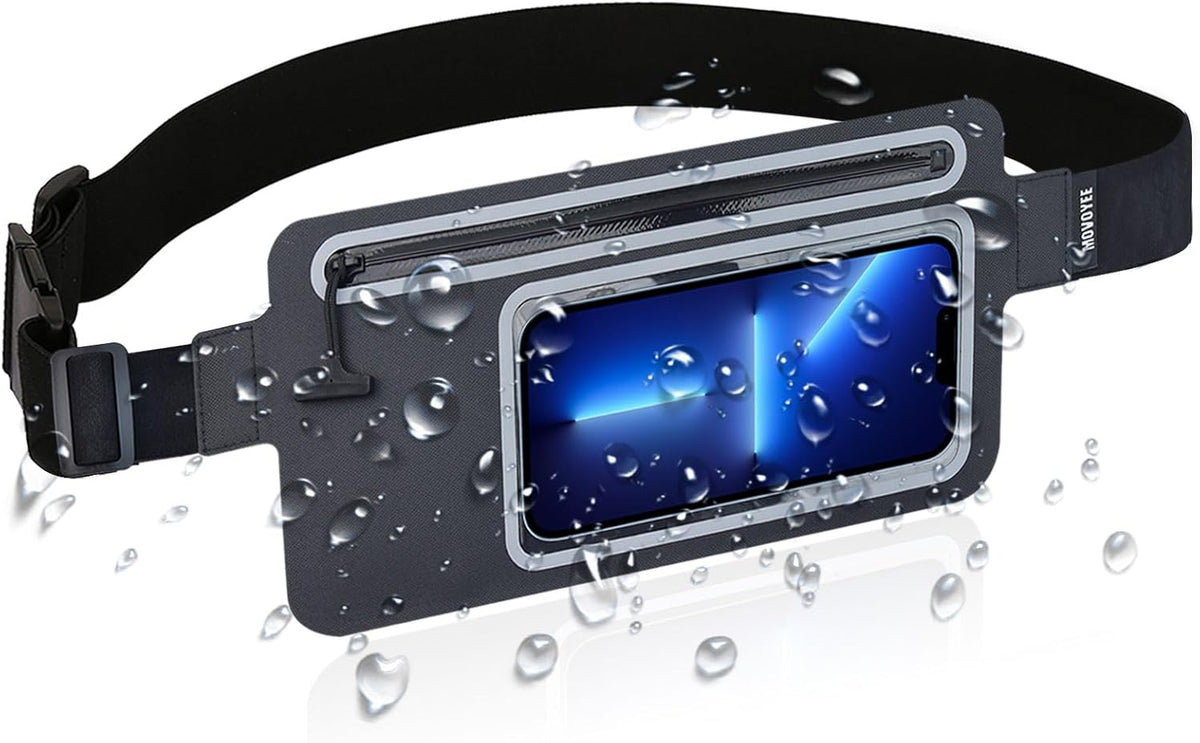 Dry Bags Waterproof Fanny Pack Women for Swimming Men Kids Beach Travel Water Sports Kayaking Boating Floating Fishing Hiking,Running Belt Bag GYM Exercise, Small Cell Phone Waist Pouch Black