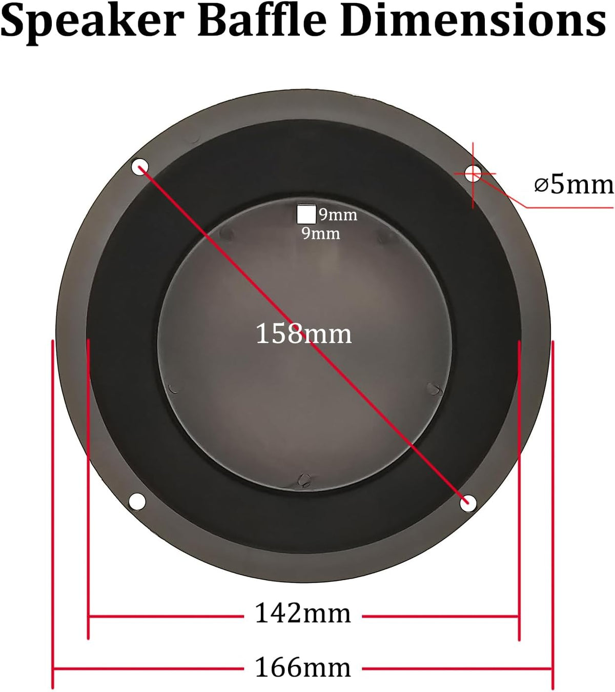 HiQltyla 6.5" 6.5" (Pack 2) Speaker Baffle, Suitable for DIY Bookshelf Speaker Home Audio Systems or Car Speaker