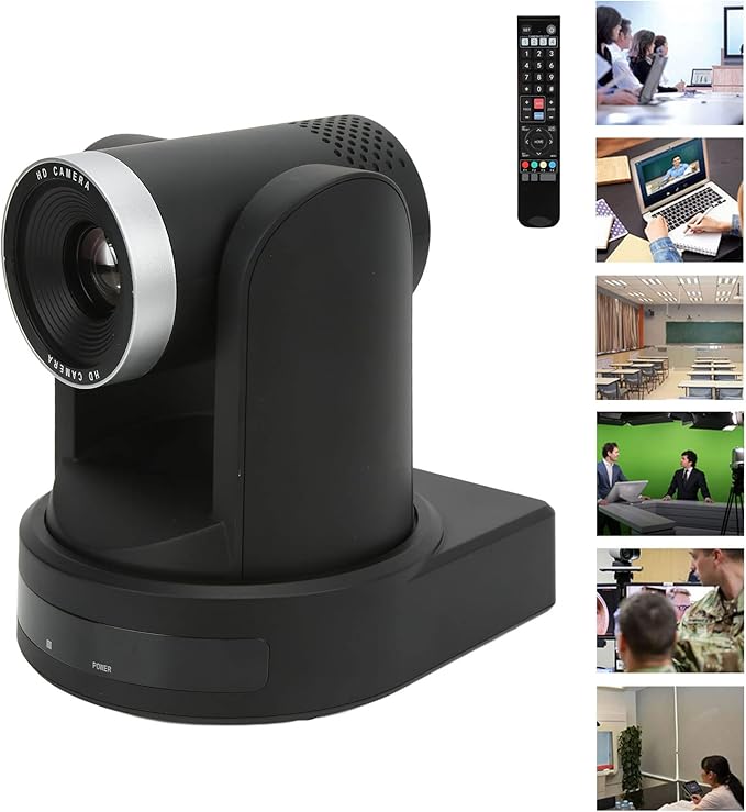 Yoidesu Tiny PTZ Webcam 10X Optical Zoom Camera PTZ HD 1080P Video Conference Camera System SDI IP Output Webcam for Online Meeting Class Live Streaming (US Plug)