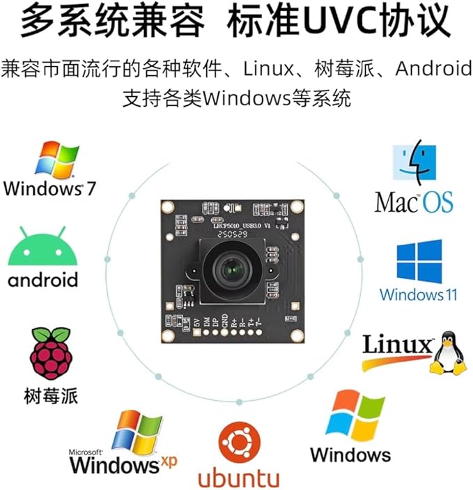 5MP Global Shutter USB3.0 Camera High Speed 60fps for Robotics (Lens FL 16mm 20° w/o distoration)