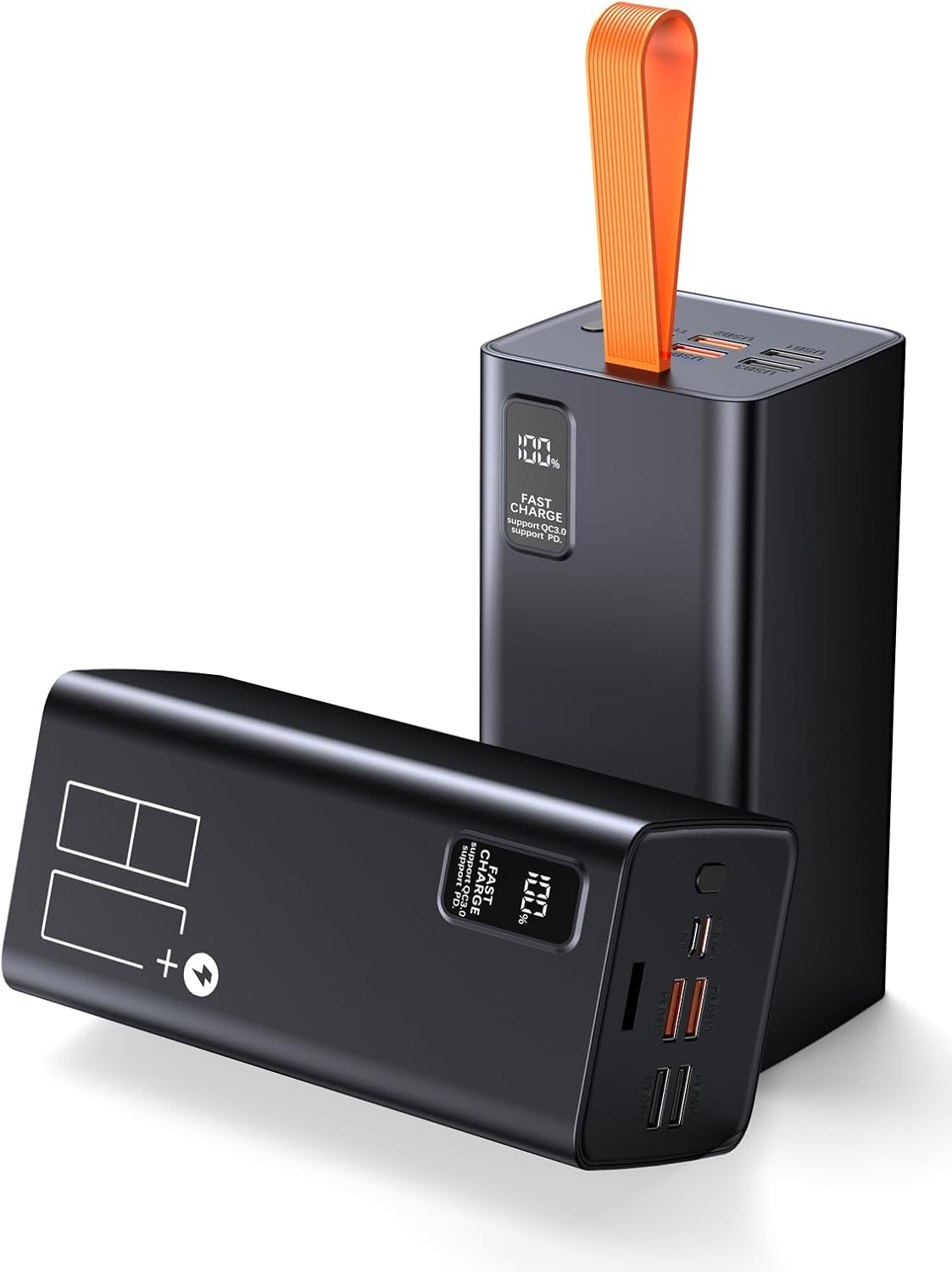 80000mAh Power Bank Fast Charging, 30W PD & QC 3.0 High Capacity Portable Charger, 5 Output 2 Input USB-C Large Battery Pack with LED Display for Phone Tablet Outdoor Camping Travel Office