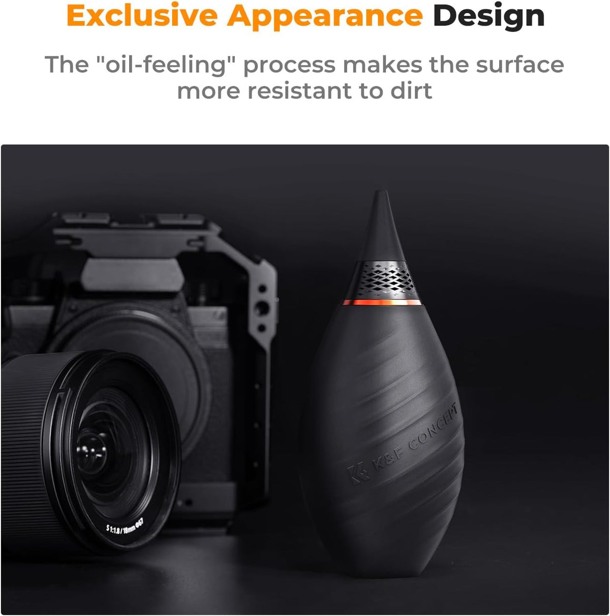 K&F CONCEPT Soft Tip Strong Air Blower, Single Air Intake Camera Lens Blower with Short Nozzle, for Digital SLR Lens Sensor LCD Screens Musical Instruments Keyboards Telescope Filters