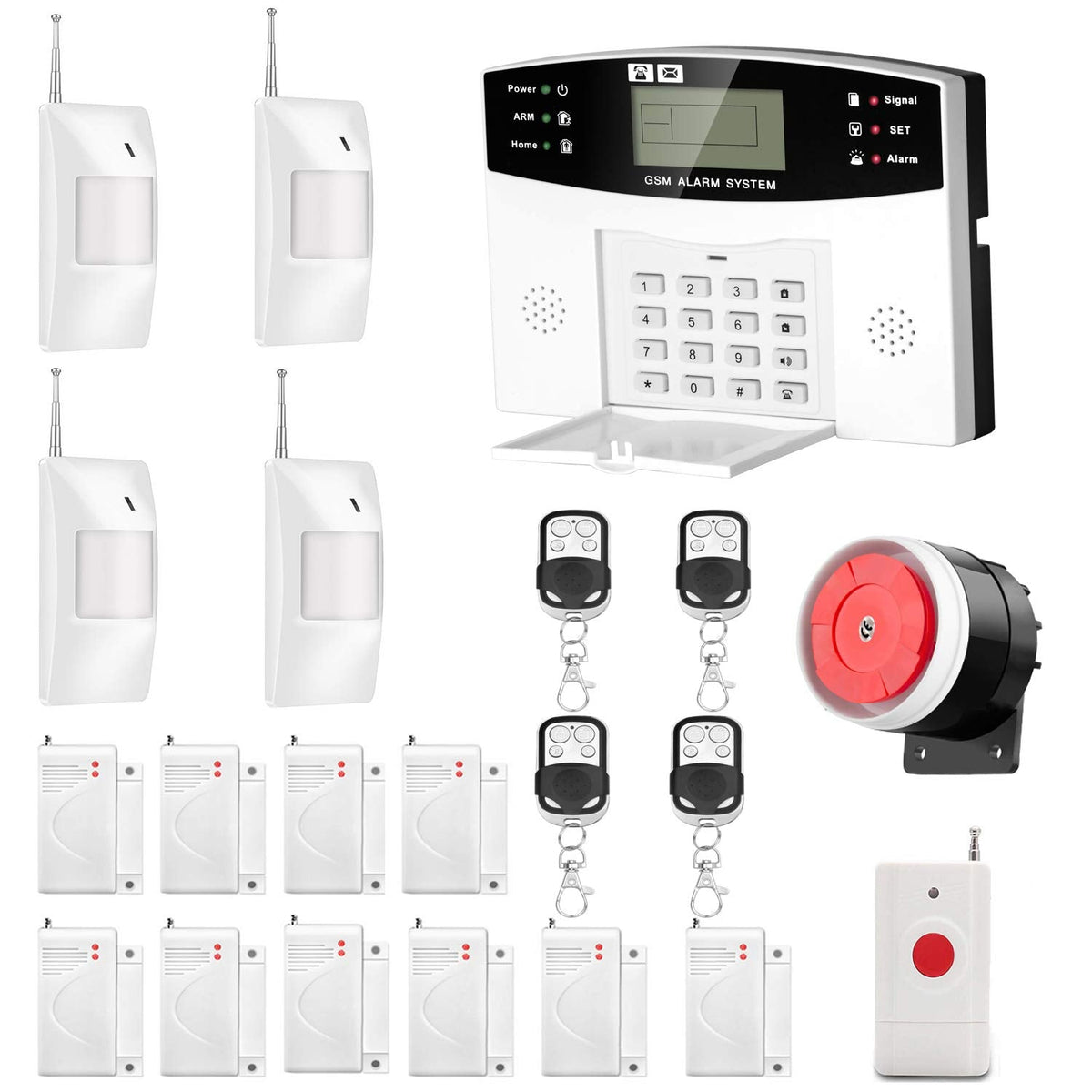 AGSHOME Security Alarm System 99+7 Zone Auto Dial 3/4G GSM SMS Home Burglar Security Wireless GSM Alarm System Detector Sensor Kit Remote Control