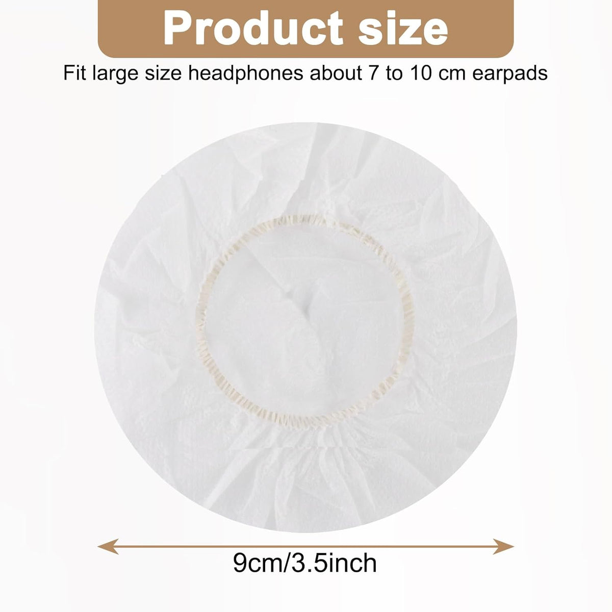 100PCS Disposable Headphone Ear Covers, Sanitary Non-Woven Stretch Earpad Covers for Most on Ear Headphones (White)