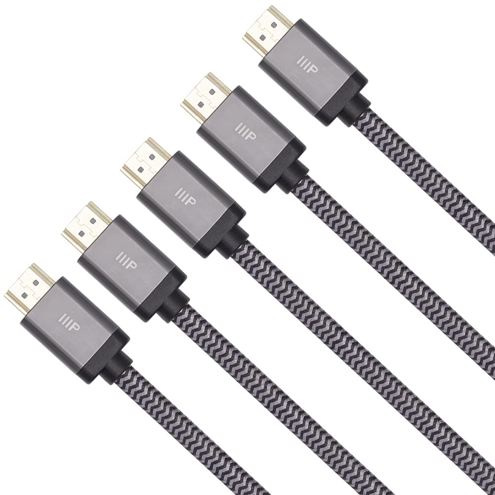 8K 2.1, 8K@60Hz, 4K@120Hz, 48Gbps, CL2 10ft, Monoprice Certified Ultra High Speed HDMI Cable - Braided - HDMI HDR, VRR