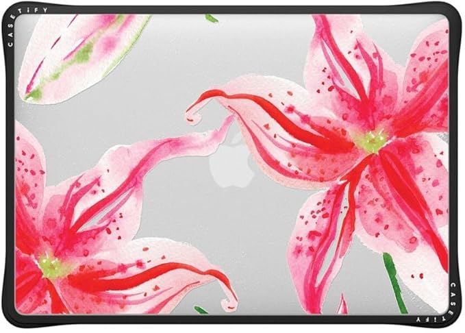 CASETiFY Impact MacBook Air 13" (M1/Intel) Case [Cushioned Impact Corners/Scratch-Resistant/Anti-Slip Grip] - Stargazer Lily - Clear Black