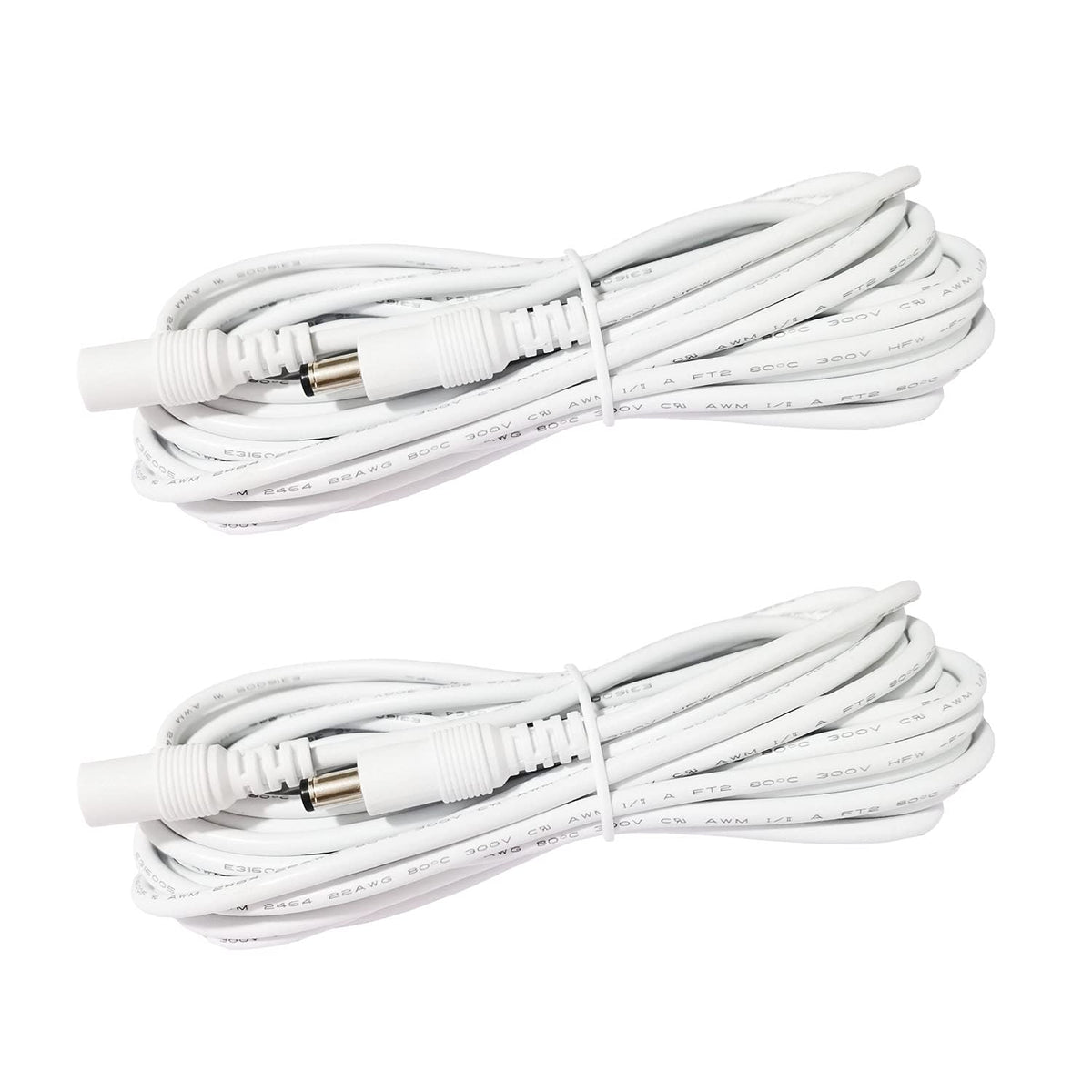 2pcs 1m 3.3ft 12V 5V-24V 5.5mm 2.1mm DC Extension Cable Extension Cord DC Power Cord x DC Jack Plug Adapter Male