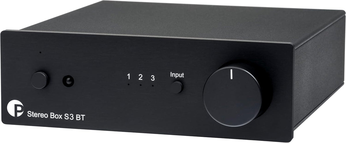 Pro-Ject Stereo Box S3 BT Ultra Compact Integrated Amplifier with Bluetooth and Motor Potentiometer (Black)