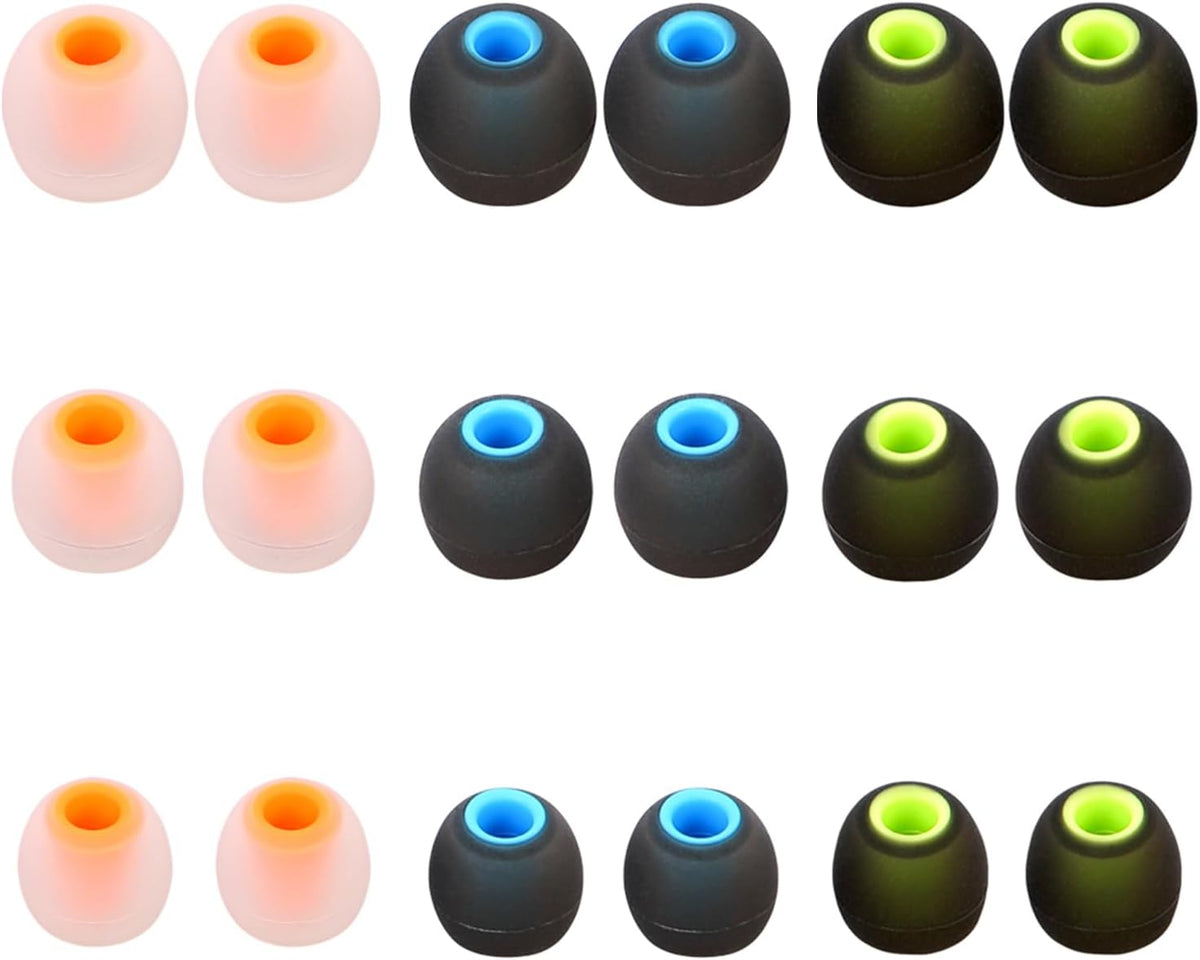 Silicone Replacement Earbud Tips Earbud Covers Ear Tips Fit for in-Ear Headphones (Inner Hole 3.8mm -5.1mm) Earbud Replacement Tips 9 Pairs