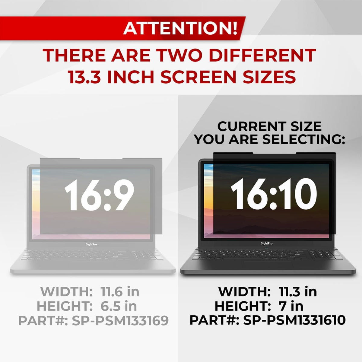 Magnetic Laptop Privacy Screen 13.3 Inch 16:10 - Removable Computer Privacy Filter Shield and Protector
