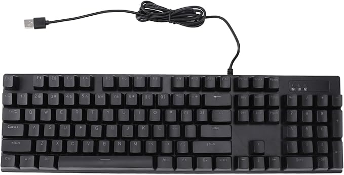 Wired Mechanical Keyboard: 104 Keys Blue Switch Backlit Keyboard with 8 Types of Backlit Illumination for Gaming and Office
