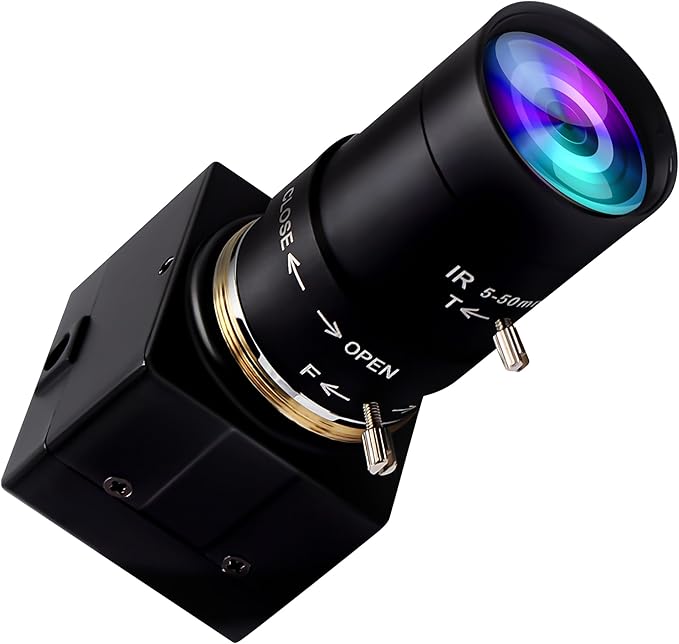 5mp USB Camera with Zoom 2.8-12mm Lens Webcam Variable Focus PC Camera Mini UVC USB2.0 USB with Camera for Computer Manual Zoom Close-up Camera Industrial Varifocal Web Camera for Raspberry Pi Laptop