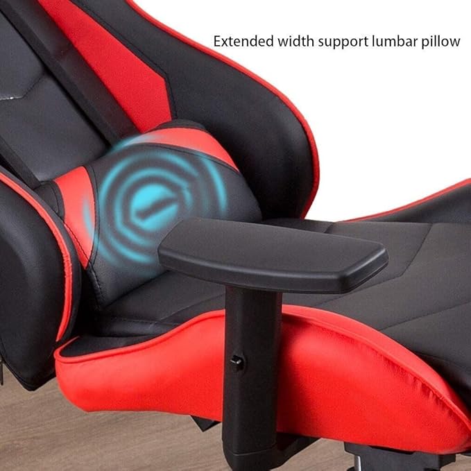 Office Chair E-Sports Chair Ergonomic High-Back Racing Chair Lift Swivel Chair Video Game Chair Armrest Seat Office Chair Chair (Color : Red) Needed