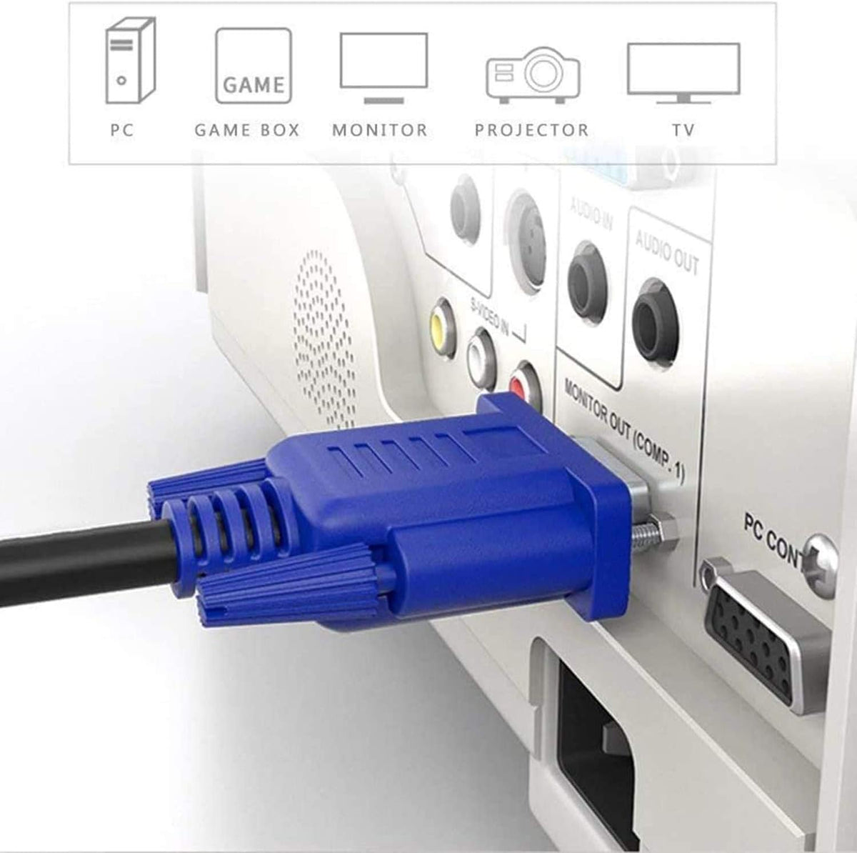 PASOW VGA to VGA Monitor Cable HD15 Male to Male for TV Computer Projector (3 Feet)