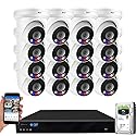 GW Security 32 Channel NVR UltraHD 12MP 4K @30FPS Face/Human/Vehicle Detection PoE Security Camera System with 16 x 12MP (4512x2512) IP Microphone