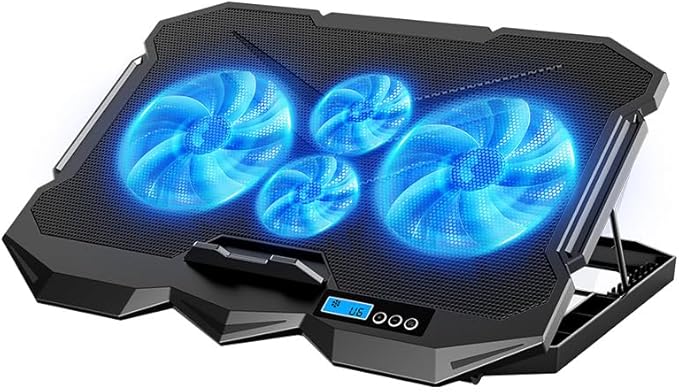 Cooling pad for Hp Envy x360 Convertible 13-bd0004tu 13-bd0020tu Gaming laptops Laptop Cooler with 4 Fans LCD Display Screen 4 Height 2 USB-A Port Laptop Stand