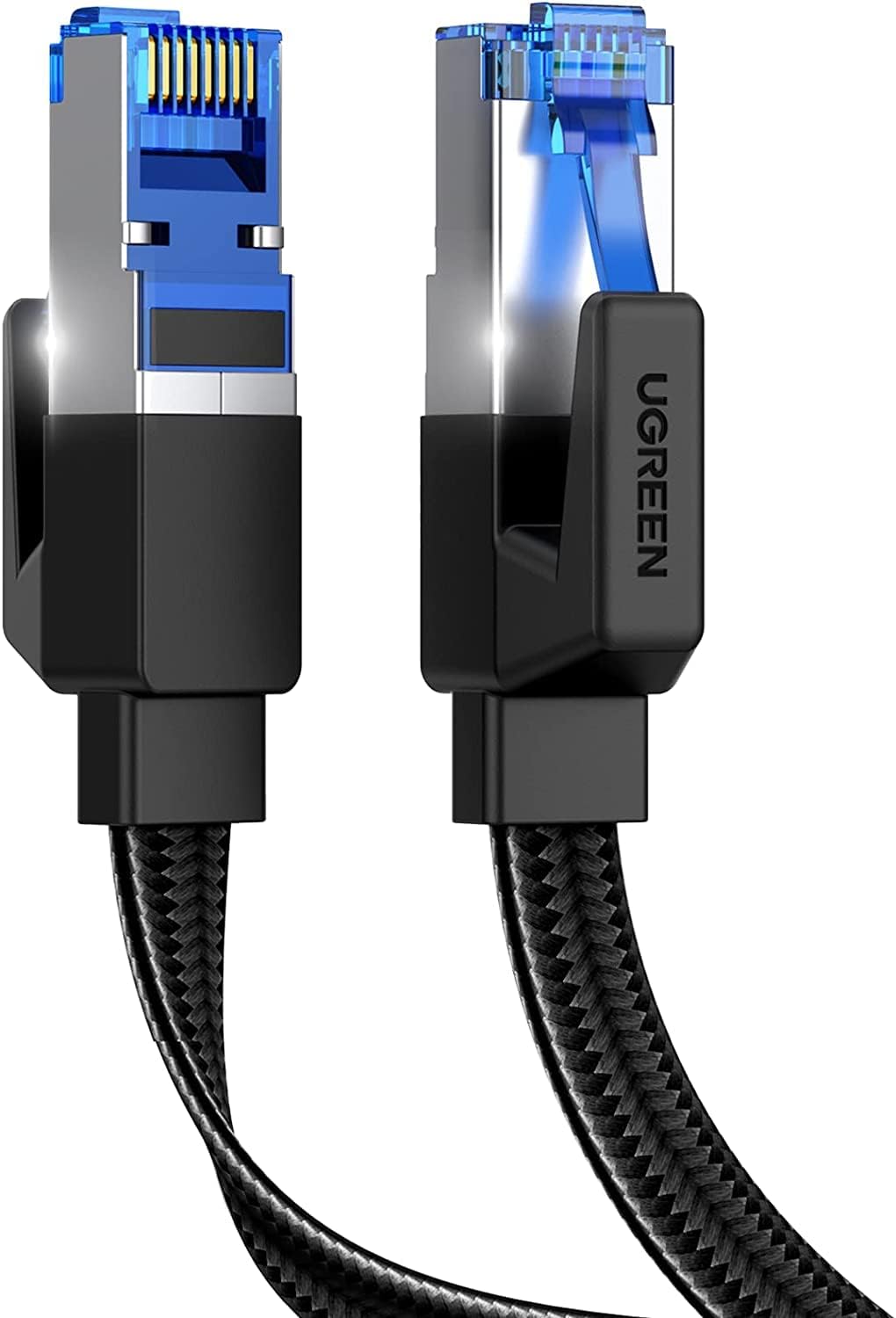 8 3FT, 40Gbps 2000Mhz 26AWG RJ45 PS5 3FT UGREEN Cat Ethernet Cable Flat High Speed Internet Cable Braided Network Cord