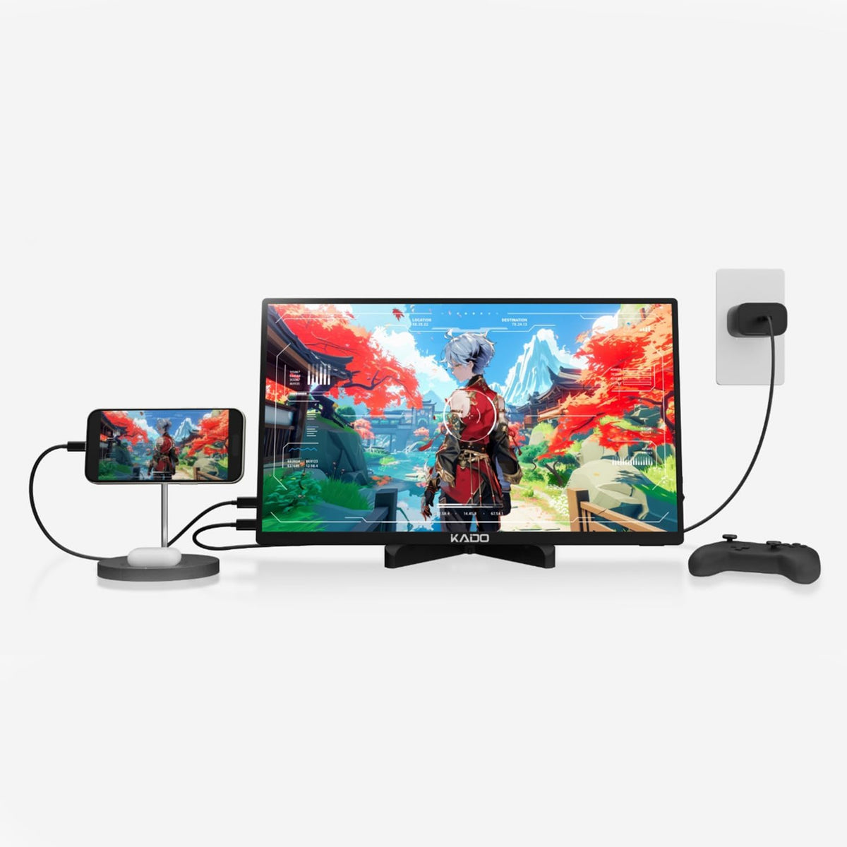 Kado Tablet Stand for Portable Monitor, Adjustable Tablet Holder Foldable, iPad Accessories for Office Compatible with Kindle, Switch, Surface Pro, iPad Pro/Air/Mini, iPhone Pro/Max/Plus