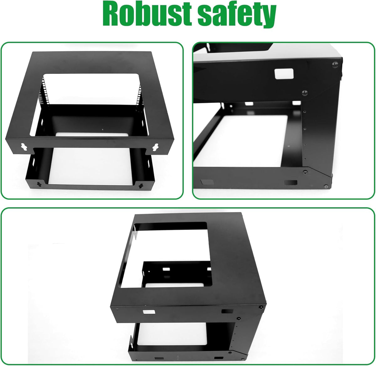 12U Wall Mount Open Frame 19 Inch Server Equipment Rack Wall Mountable Heavy Duty Design - Holds All Networking & AV Gear - Open Frame Includes 2 1U 12in Vented Shelves & Mounting screws(WALL RACK12U)