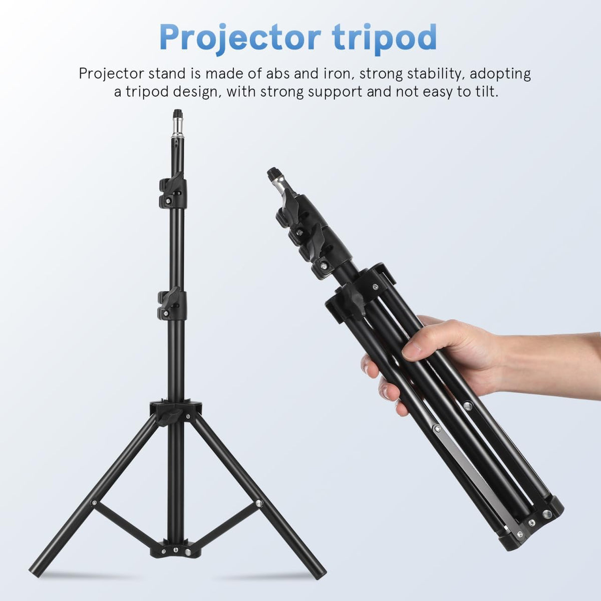 44. 88 Inch, 4.4lbs, 7.09 9.8) Veemoon Small Projector Stand Tripod with Tray, Adjustable Laptop Tripod Holder