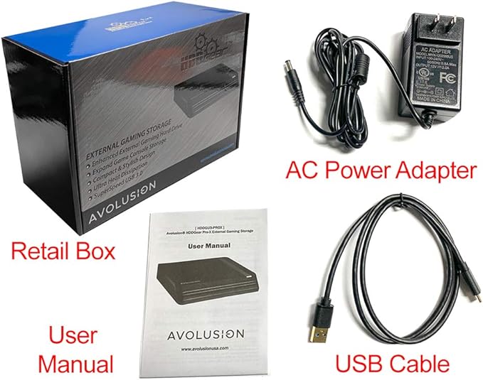 Avolusion HDDGear Pro X 4TB USB 3.0 External Gaming Hard Drive (Pre-formatted for PS4 Pro Slim Original) (Renewed)