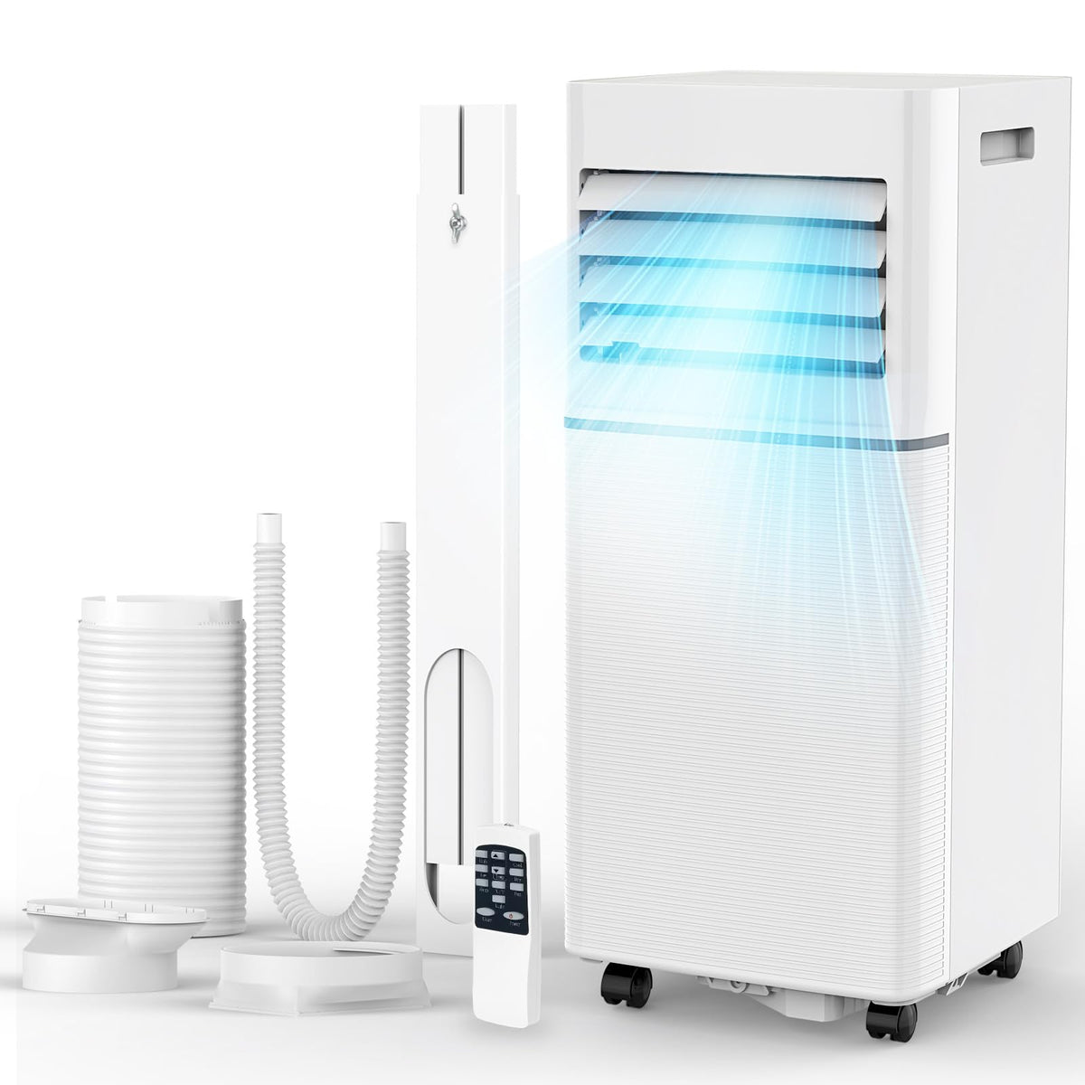Electactic Portable Air Conditioner 8,000 BTU, 3-in-1 AC Cooler Dehumidifier Fan with LED Display, Remote Control, Quiet, Sleep