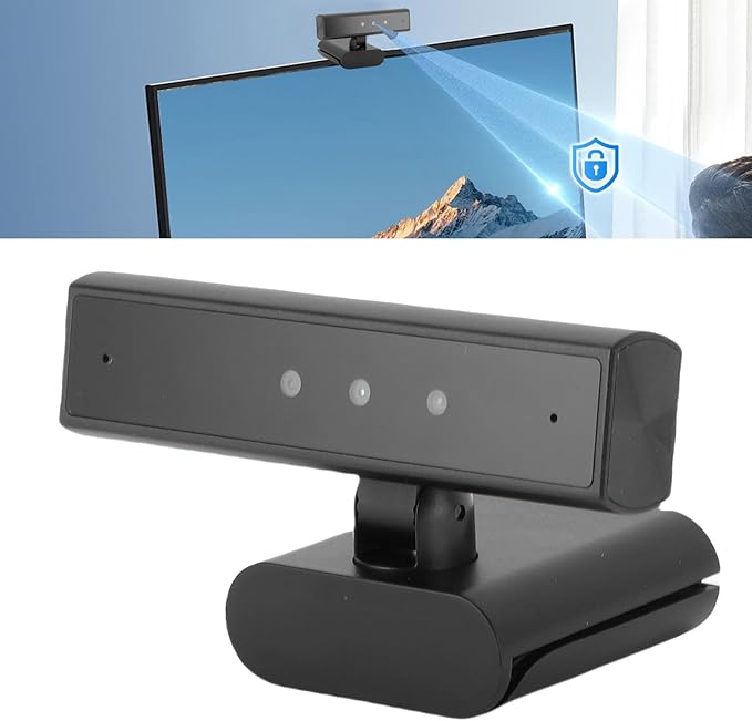 Asixxsix HD Webcam 85 Degree Wide Angle View Facial Recognition Webcam Face Data Storage USB PC with Noise Canceling Microphone for Video Conferencing Online Learning