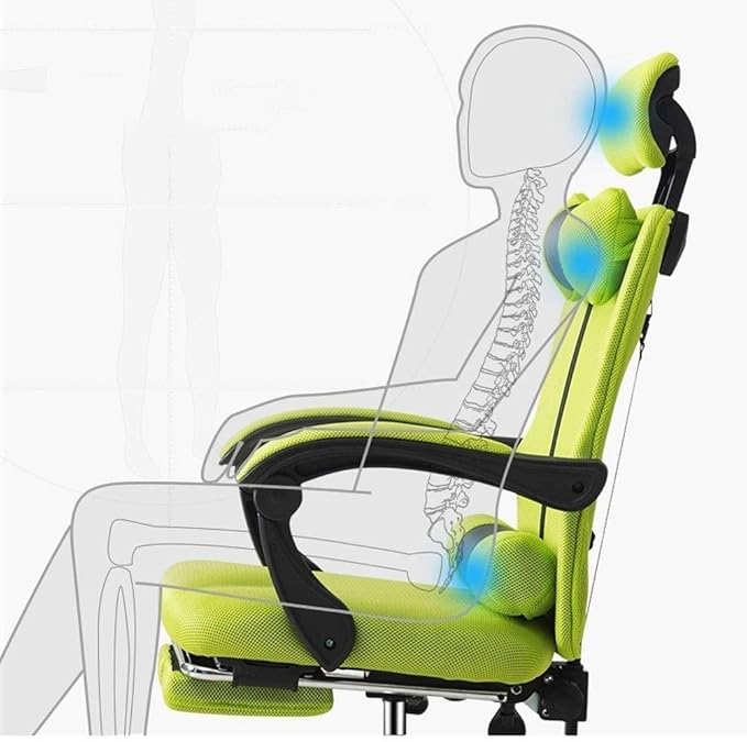 Office Chair Recliner Computer Chair Office Desk Chair Ergonomic Mesh Chair Lift Swivel Chair Work Game Chair Gaming Chair Chair (Color : Blue) Needed