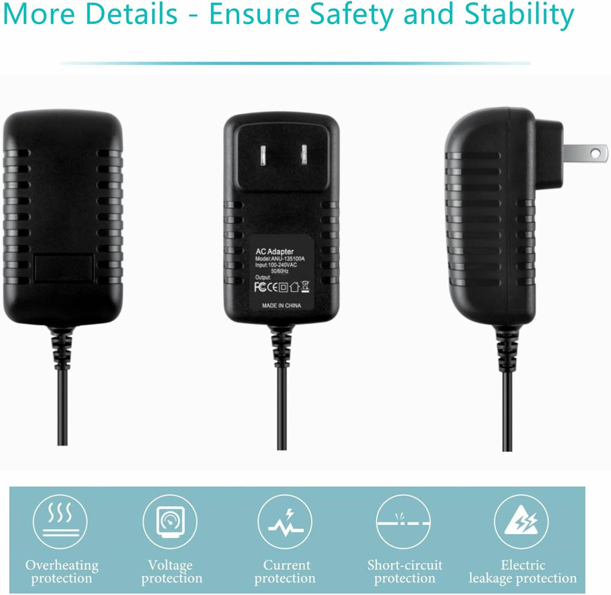 Dysead 12V HDP200 1080P 80 AC/DC Adapter Compatible for Mobile Pico Projector Portable Mini DLP LED Projector RGB