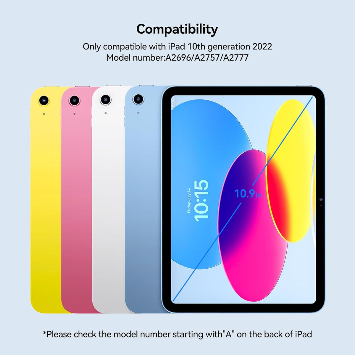 iPad 10th Generation Keyboard Case: Bluetooth Rechargeable Magic-Style Keyboard Folio with Built-in Trackpad, Backlit Keys, Magnetically Detachable Two-Piece Design for iPad 10th & 11th (A16, 2025)