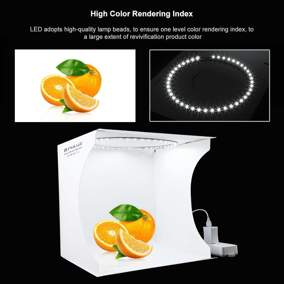 DEPTHLAN 12" 6 (12 inch Photo Light Box Portable Folding Photography Light Tent kit with White Light Warm Light