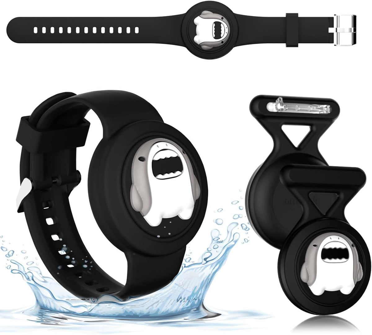 [2in1] for AirTag Bracelet & AirTag Holder with Pin - Kids Airtag Case and Kids Air Tag Bracelet Waterproof Air tag