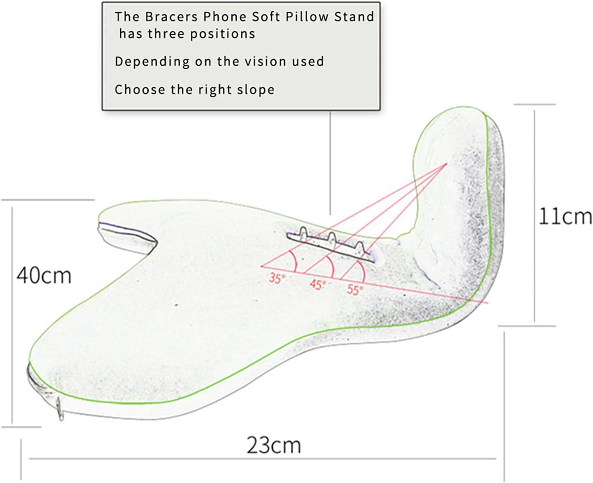 Multi-Angle Soft Pillow Lap Stand for Tablets, iPads, Mobile Phones, eReaders, Books, Magazines, Fits Upto 12.9" Pad(Grass-Green)