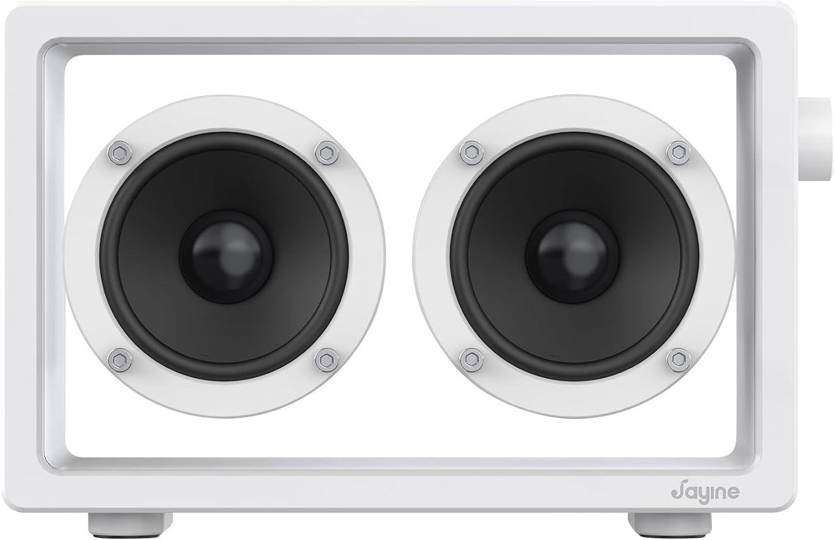 Cassette Portable Bluetooth Speaker, 16W Minimalist Speakers Bluetooth Wireless Loud, HD Powerful Sound and Wide Compatibility V5.3 for Indoor Outdoor - White
